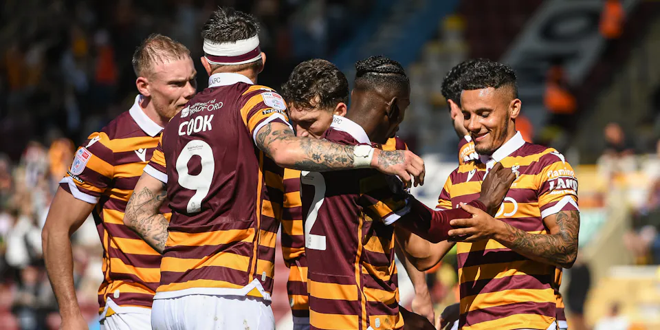 event banner for Bradford City - Gillingham