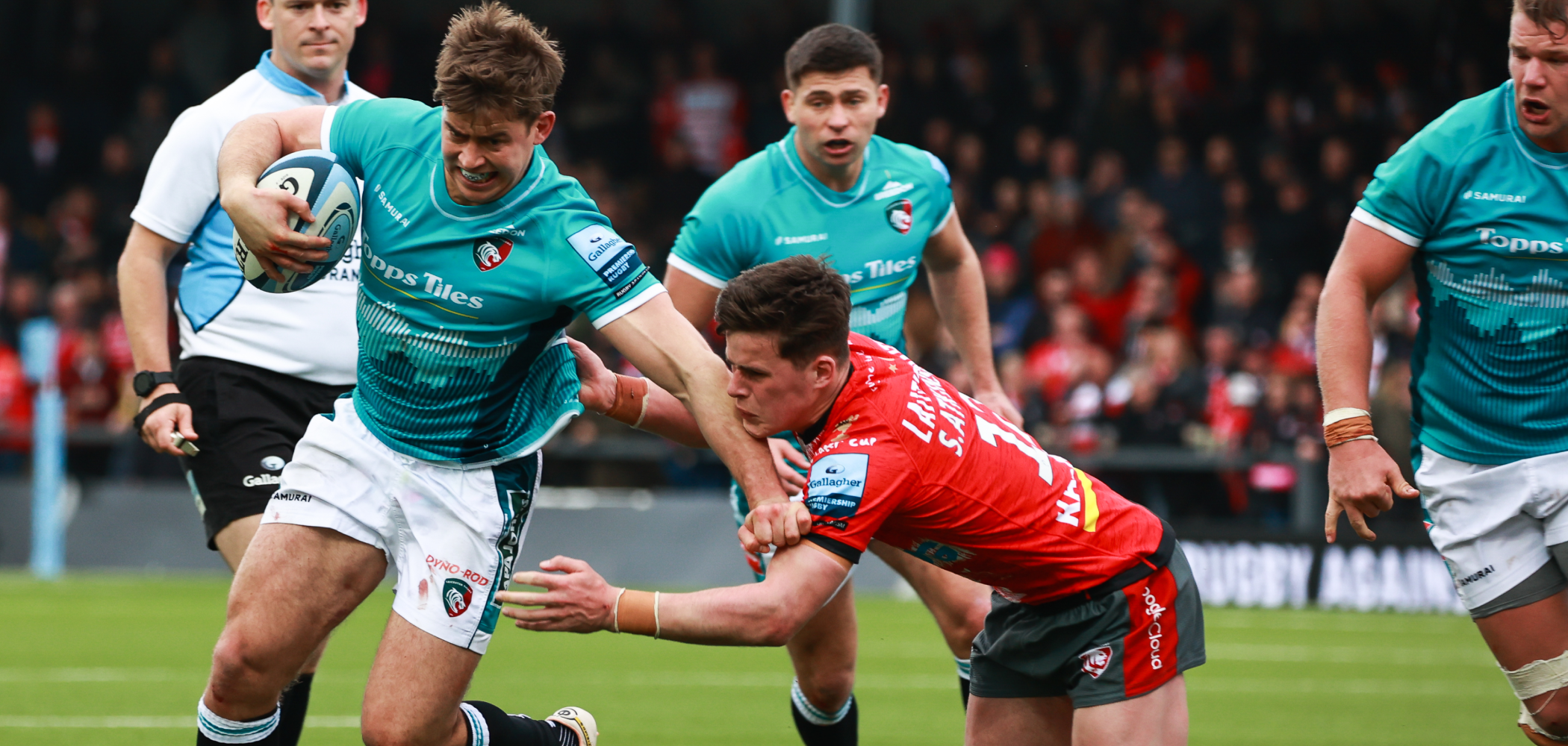 event banner for Leicester Tigers - Gloucester