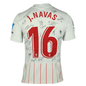 FC Sevilla Squad Signed Navas Shirt 