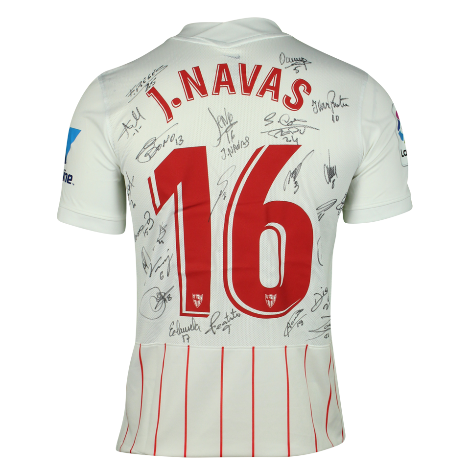 FC Sevilla Squad Signed Navas Shirt 