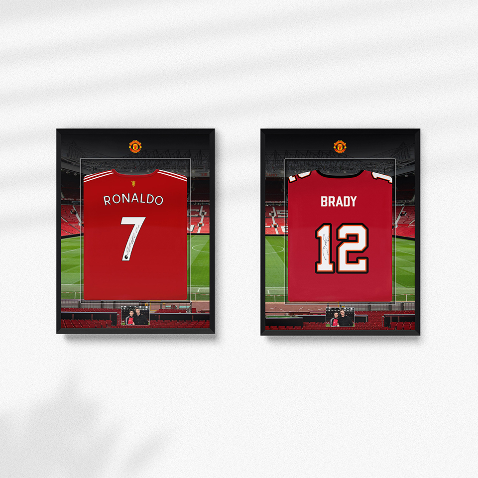 Cristiano Ronaldo & Tom Brady - Framed Signed Shirts