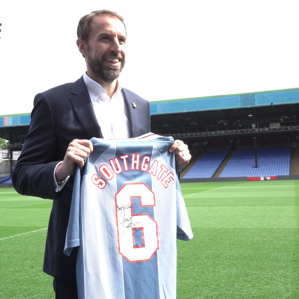 Signed England Euro '96 Away Shirt | Gareth Southgate 