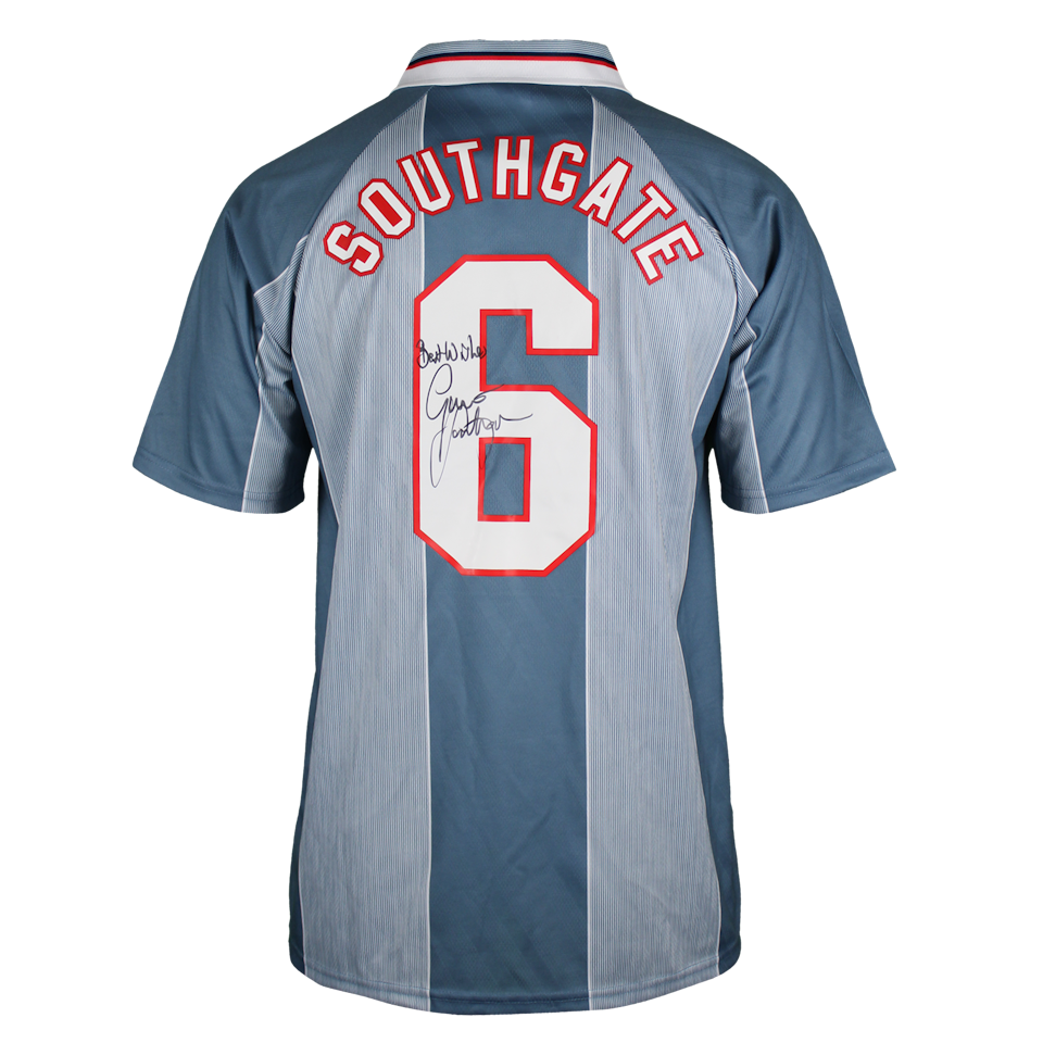 Signed England Euro '96 Away Shirt | Gareth Southgate 