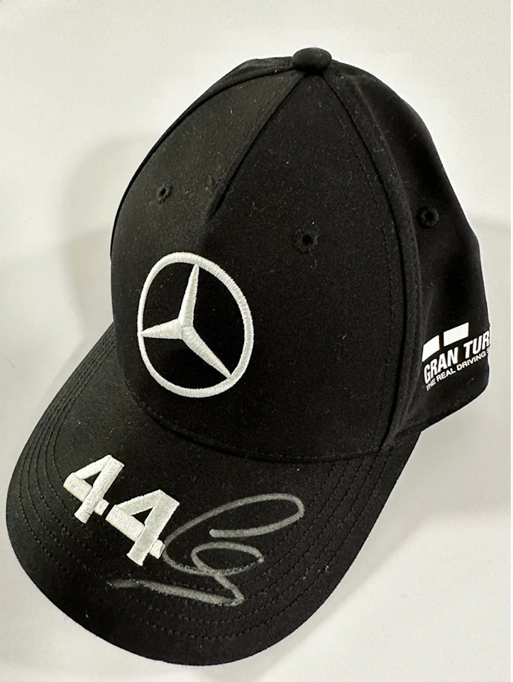 Mercedes F1 Team Baseball Cap - signed by Lewis Hamilton