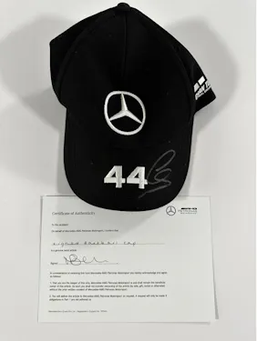 Mercedes F1 Team Baseball Cap - signed by Lewis Hamilton