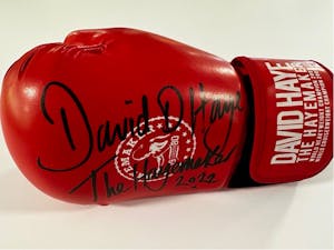 David  ‘The Hayemaker’ Haye signed boxing gloves