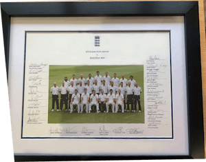Signed England Test Squad framed photograph