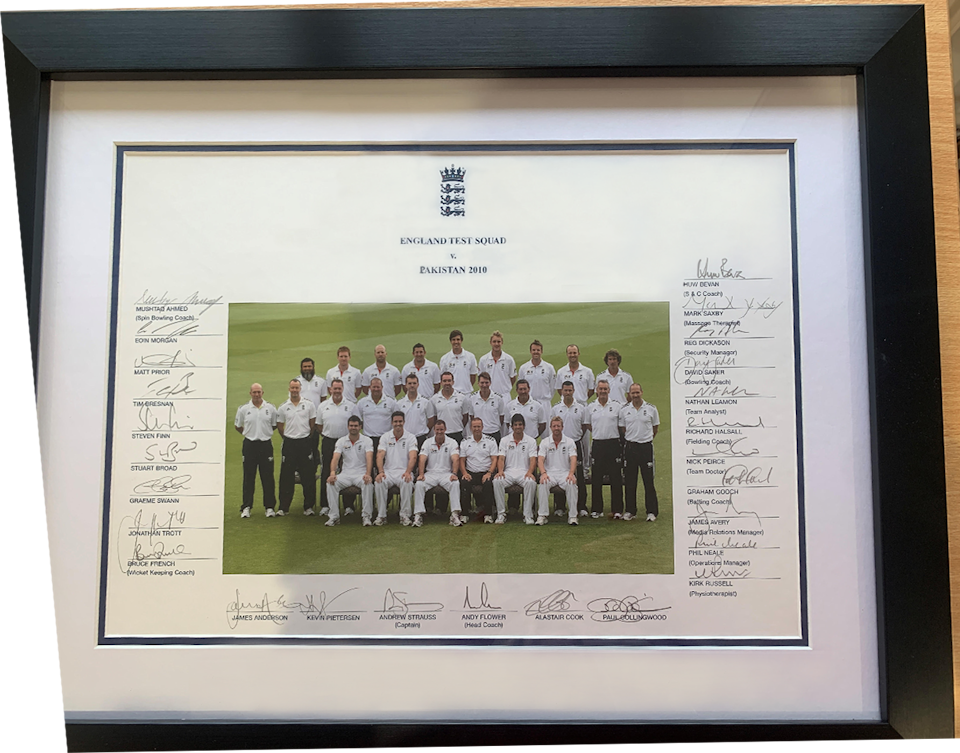 Signed England Test Squad framed photograph
