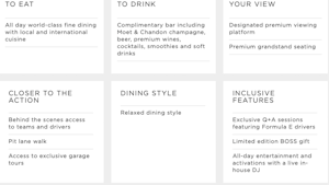 2x BOSS | EMOTION CLUB Formula E Hospitality Tickets