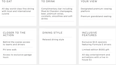 2x BOSS | EMOTION CLUB Formula E Hospitality Tickets