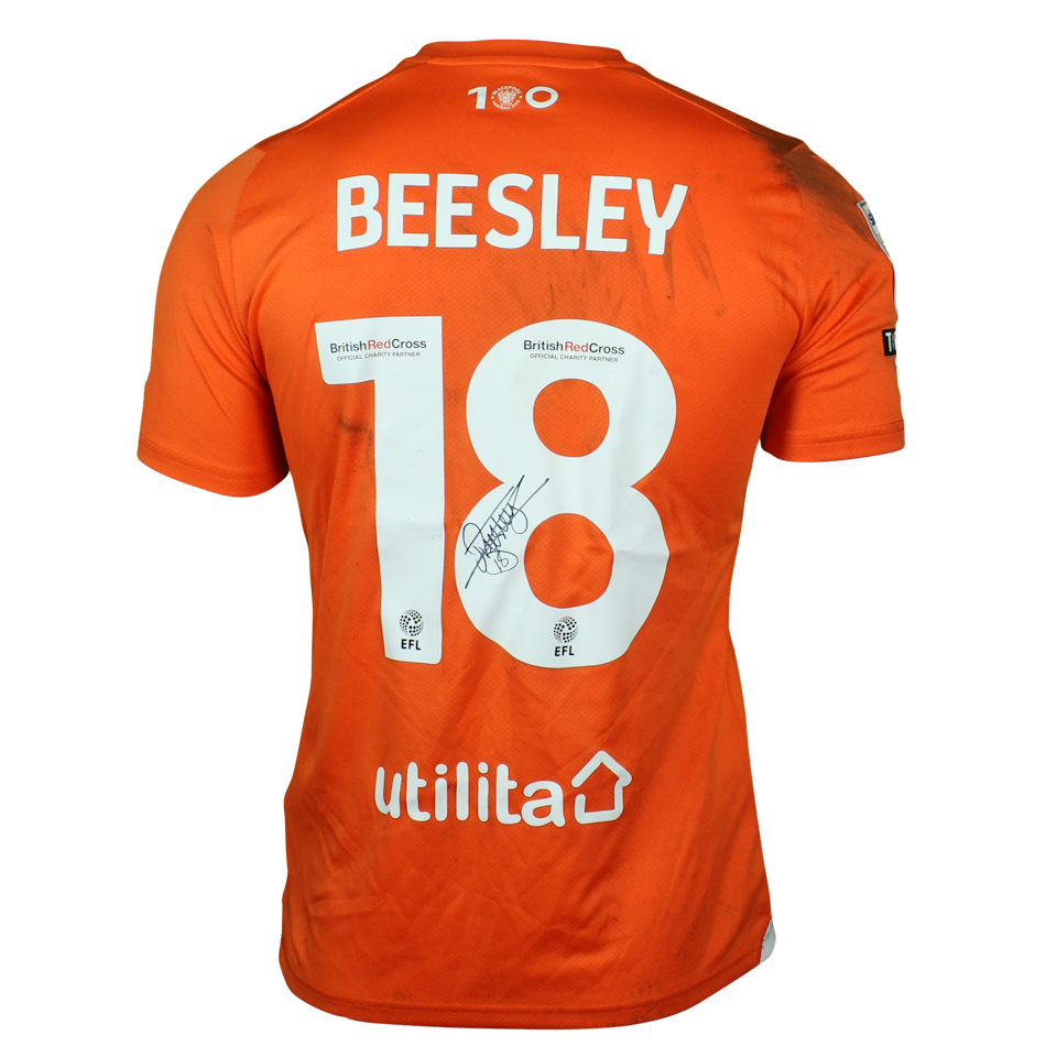 Jake Beesley Blackpool shirt