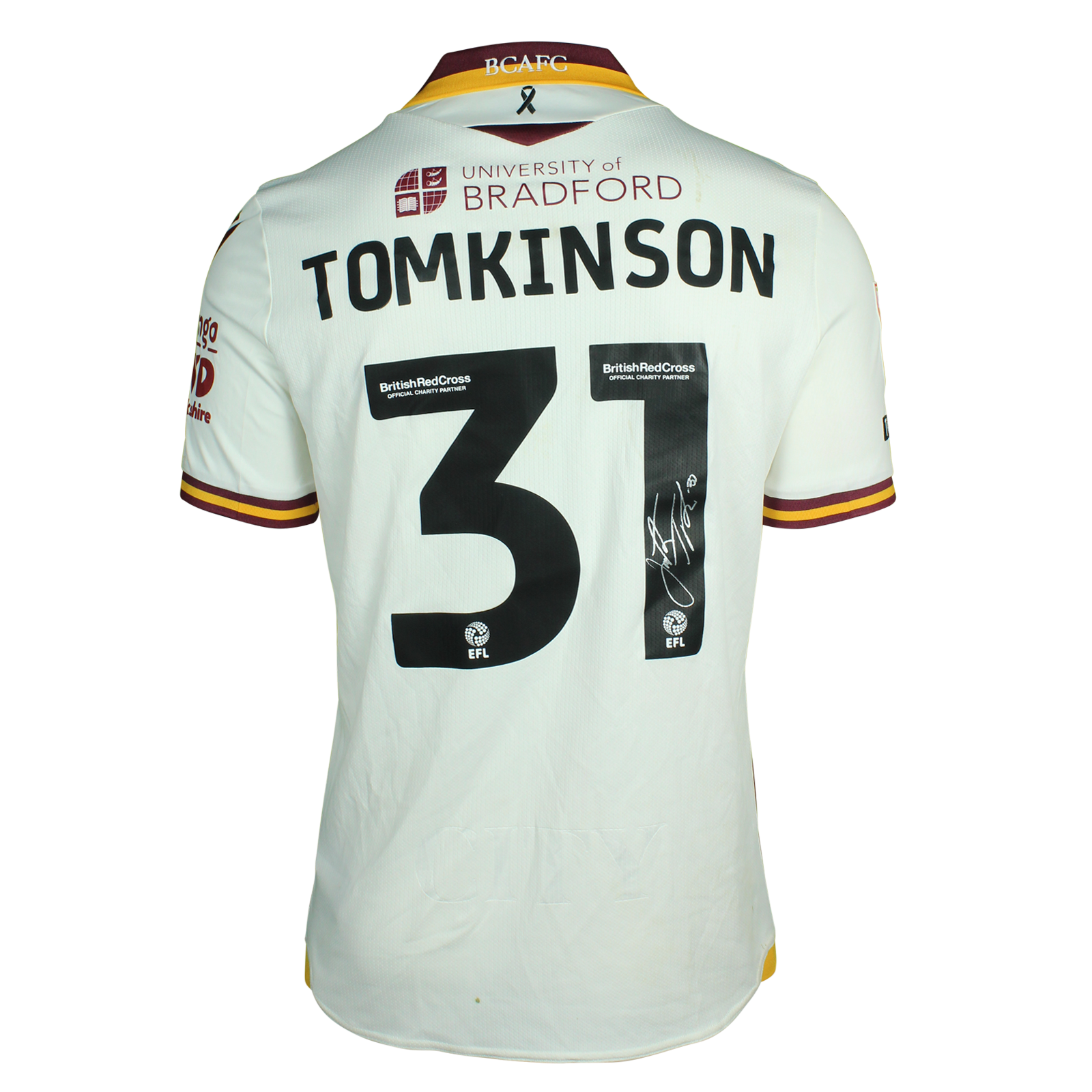 Jonathan Tomkinson | Bradford City | MatchWornShirt