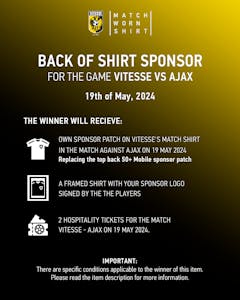 Sponsor the Vitesse Shirt | Vitesse vs Ajax 