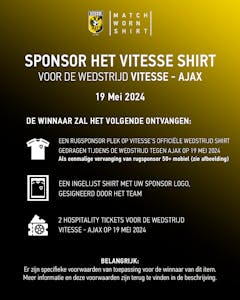 Sponsor the Vitesse Shirt | Vitesse vs Ajax 